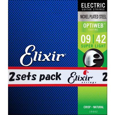 Elixir  OPTIWEB 09-42 スーパーライト 2セット #19002エレキギター弦 お買い得な2パック エリクサー 【 三宮オーパ店 】
