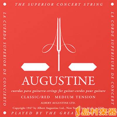 AUGUSTINE  アカ6 クラシックギター弦 CLASSIC／RED ミディアムテンション 6弦：0425【バラ弦1本】 オーガスチン 【 ＳＯＣＯＬＡ　南行徳店 】