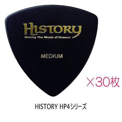 HISTORY HP4M ミディアム ギターピック 30枚セット おにぎり（トライアングル）型 ブラック ヒストリー 