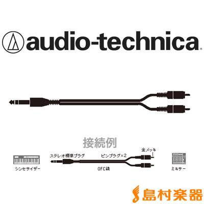 audio-technica ATL446A/3.0 オーディオケーブル ステレオフォン-RCAピン×2 3m オーディオテクニカ 