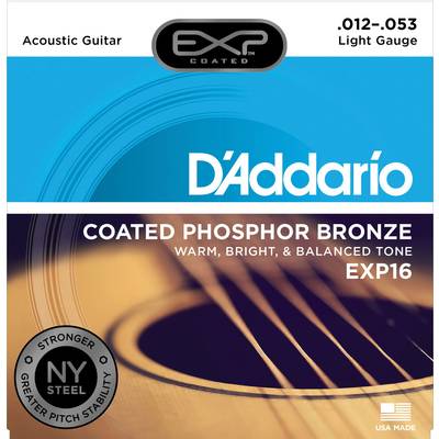 D'Addario EXP16 フォスファーブロンズ コーティング弦 12-53 ライト ダダリオ アコースティックギター弦