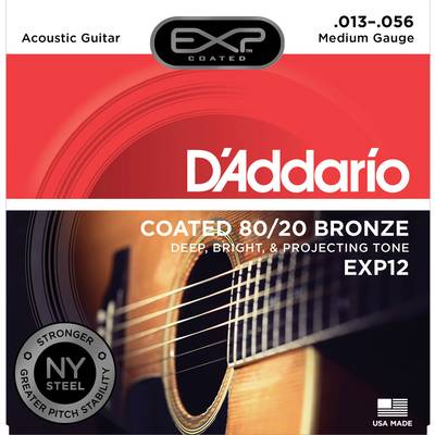 D'Addario EXP12 80/20ブロンズ 13-56 ミディアム ダダリオ アコースティックギター コーティング弦