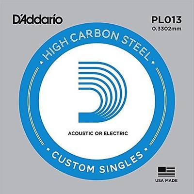 D'Addario PL013 アコギ／エレキギター兼用弦 Plain Steel 013 【バラ弦1本】 ダダリオ 