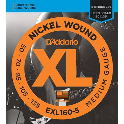 D'Addario EXL160/5 ニッケル 50-135 5-String ミディアムゲージ ダダリオ 5弦エレキベース弦
