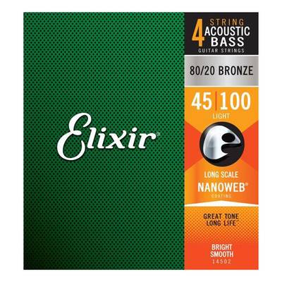 Elixir NANOWEB 80/20ブロンズ 45-100 ライト #14502 エリクサー アコースティックベース弦