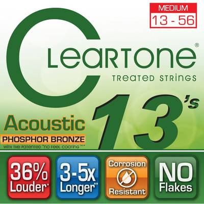 Cleartone PHOSPHOR BRONZE アコースティックギター弦 ミディアムゲージ 013-056 クリアトーン 