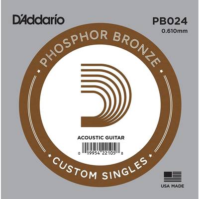 D'Addario PB024 アコースティックギター弦 Phosphor Bronze Round 024 【バラ弦1本】 ダダリオ 