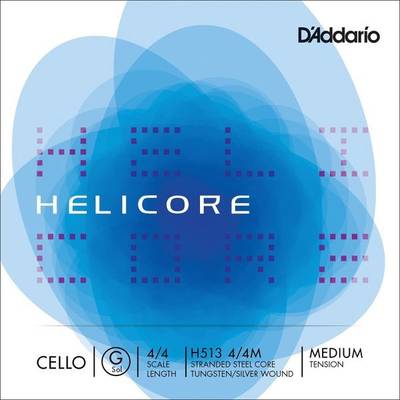 D'Addario H513 チェロ弦 Helicore Cello Strings ミディアムテンション 4/4スケール G線 【バラ弦1本】 ダダリオ 