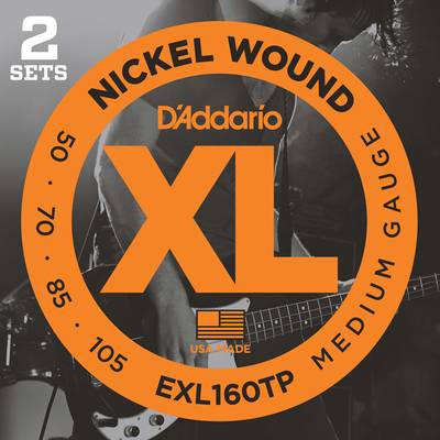 D'Addario EXL160TP ニッケル 50-105 ミディアム 2セット ダダリオ エレキベース弦 お買い得な2パック
