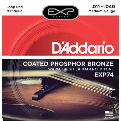 D'Addario EXP74 フォスファーブロンズ コーティング弦 11-40 ミディアム ダダリオ フラットマンドリン弦