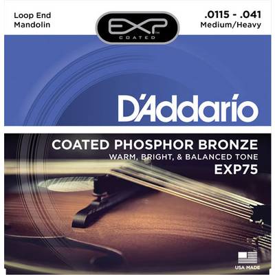 D'Addario EXP75 フォスファーブロンズ コーティング弦 11.5-41 ミディアムヘビー ダダリオ フラットマンドリン弦