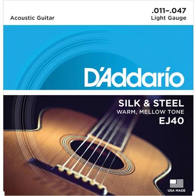 D'Addario EJ40 シルク&スチール コンパウンド弦 11-47 ライト ダダリオ アコースティックギター弦