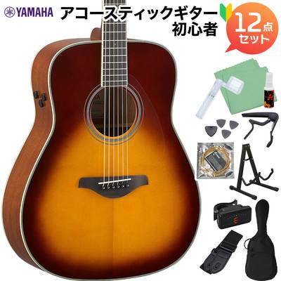 YAMAHA Trans Acoustic FG-TA Brown Sunburst トランスアコースティックギター初心者12点セット (エレアコ) 生音エフェクト ヤマハ 