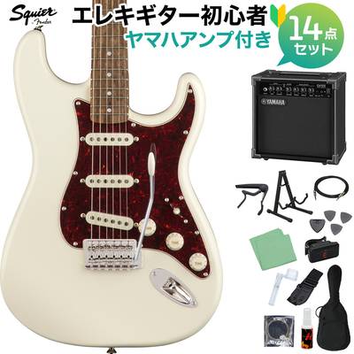 Squier by Fender Classic Vibe '70s Stratocaster, Laurel Fingerboard, Olympic White 初心者14点セット 【ヤマハアンプ付き】 エレキギター ストラトキャスター スクワイヤー / スクワイア 【WEBSHOP限定】