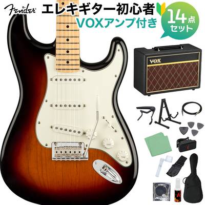 Fender Player Stratocaster Maple 3-Color Sunburst エレキギター 初心者14点セット 【VOXアンプ付き】 ストラトキャスター フェンダー プレイヤーシリーズ