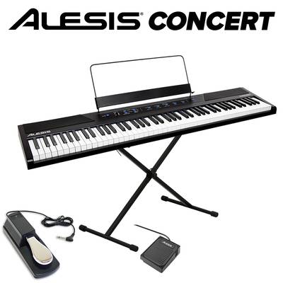 【最終在庫】 ALESIS Concert 本格ペダル+スタンドセット 電子ピアノ フルサイズ・セミウェイト88鍵盤 アレシス コンサート【Recital上位機種】
