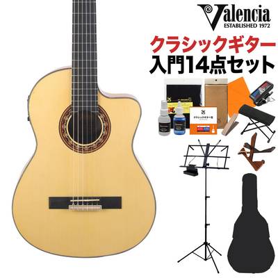Valencia VC304CE クラシックギター初心者14点セット エレガットギター 300Series バレンシア 