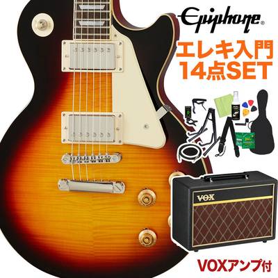 Epiphone Les Paul Standard 50s Vintage Sunburst エレキギター 初心者14点セット VOXアンプ付き レスポールスタンダード エピフォン 