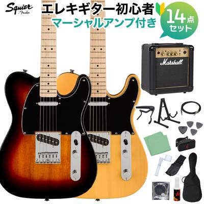 Squier by Fender Affinity Series Telecaster Maple Fingerboard Black Pickguard エレキギター初心者14点セット【マーシャルアンプ付き】 テレキャスター スクワイヤー / スクワイア 
