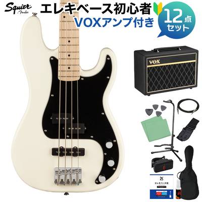 Squier by Fender Affinity Series Precision Bass PJ Maple Fingerboard Black Pickguard Olympic White ベース 初心者12点セット 【VOXアンプ付】 プレシジョンベース スクワイヤー / スクワイア 
