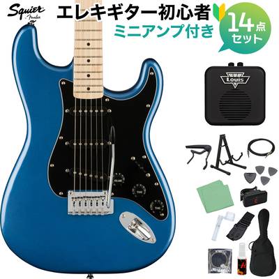 Squier by Fender Affinity Series Stratocaster Maple Fingerboard Black Pickguard Lake Placid Blue エレキギター初心者14点セット【ミニアンプ付き】 ストラトキャスター スクワイヤー / スクワイア 