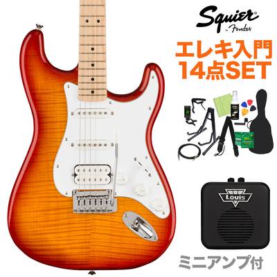 Squier by Fender Affinity Series Stratocaster FMT HSS Maple Fingerboard White Pickguard Sienna Sunburst エレキギター初心者14点セット【ミニアンプ付き】 ストラトキャスター スクワイヤー / スクワイア 