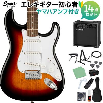 Squier by Fender Affinity Series Stratocaster Laurel Fingerboard White Pickguard 3-Color Sunburst エレキギター初心者14点セット【ヤマハアンプ付き】 ストラトキャスター スクワイヤー / スクワイア 