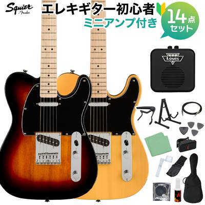 Squier by Fender Affinity Series Telecaster Maple Fingerboard Black Pickguard エレキギター初心者14点セット【ミニアンプ付き】 テレキャスター スクワイヤー / スクワイア 