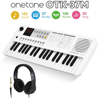 【別売ラッピング袋あり】 onetone OTK-37M WH 37鍵盤 ヘッドホンセット ワントーン 子供 子供用 キッズ プレゼント キーボード 電子ピアノ 