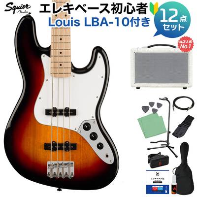 Squier by Fender Affinity Series Jazz Bass Maple Fingerboard White Pickguard 3-Color Sunburst ベース 初心者12点セット 【島村楽器で一番売れてるベースアンプ付】 ジャズベース スクワイヤー / スクワイア 