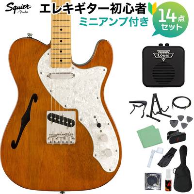 Squier by Fender Classic Vibe ’60s Telecaster Thinline Natural エレキギター初心者14点セット 【ミニアンプ付き】 テレキャスター スクワイヤー / スクワイア 