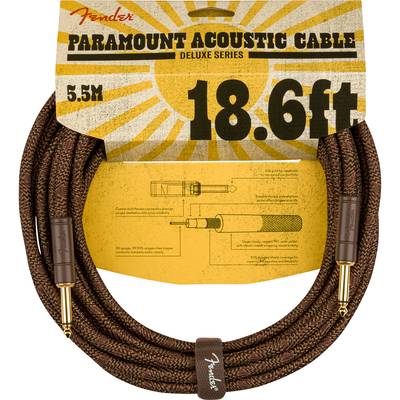 Fender Paramount 18.6' Acoustic Instrument Cable Brown ケーブル フェンダー 
