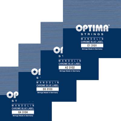 OPTIMA No.3105 BLUE マンドリン弦／全弦８本セット スペシャルポリッシュ オプティマ ラウンドマンドリン