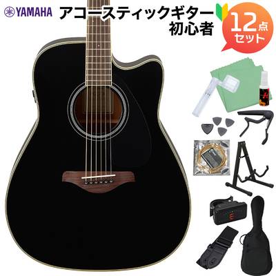 YAMAHA FGC-TA BL (ブラック) アコースティックギター初心者12点セット エレアコ 生音エフェクト ヤマハ トランスアコースティック