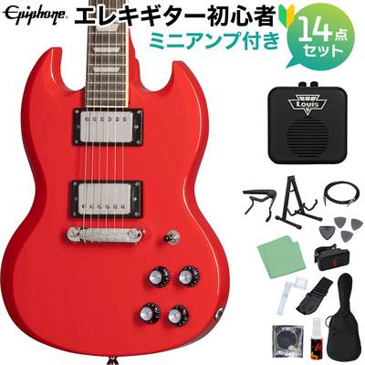 Epiphone Power Players SG LR エレキギター初心者14点セット【ミニアンプ付き】 7/8サイズミニギター エピフォン 