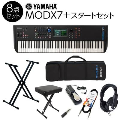 YAMAHA MODX7+スタート8点セット 76鍵盤 バンド用キーボードならこれ！ シンセサイザー【フルセット】【背負える専用ケース付】 ヤマハ MODX