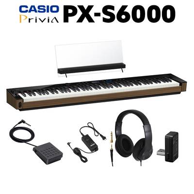 CASIO PX-S6000 BK ブラック 電子ピアノ 88鍵盤 ヘッドホンセット カシオ PXS6000 Privia プリヴィア【WEBSHOP限定】