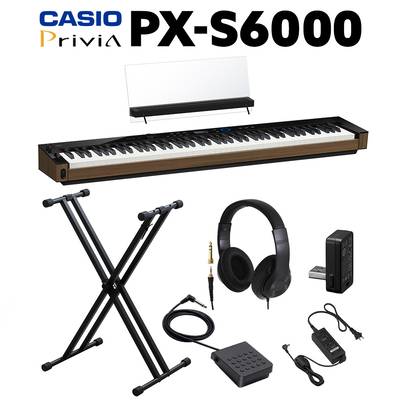 CASIO PX-S6000 BK ブラック 電子ピアノ 88鍵盤 ヘッドホン・Xスタンドセット カシオ PXS6000 Privia プリヴィア【WEBSHOP限定】