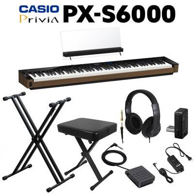 CASIO PX-S6000 BK ブラック 電子ピアノ 88鍵盤 ヘッドホン・Xスタンド・Xイスセット カシオ PXS6000 Privia プリヴィア【WEBSHOP限定】