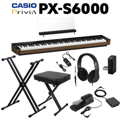 CASIO PX-S6000 BK ブラック 電子ピアノ 88鍵盤 ヘッドホン・Xスタンド・Xイス・ダンパーペダルセット カシオ PXS6000 Privia プリヴィア【WEBSHOP限定】