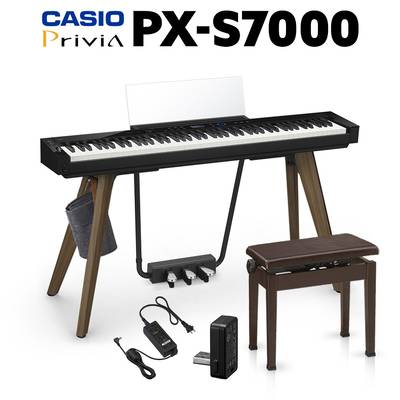CASIO PX-S7000 BK ブラック 電子ピアノ 88鍵盤 高低自在椅子セット カシオ PXS7000 Privia プリヴィア【配送設置無料・代引不可】