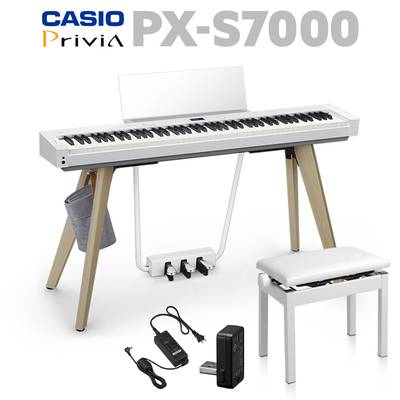 CASIO PX-S7000 WE ホワイト 電子ピアノ 88鍵盤 高低自在椅子セット 【カシオ PXS7000 Privia プリヴィア】【配送設置無料・代引不可】【10月上旬以降お届け予定】