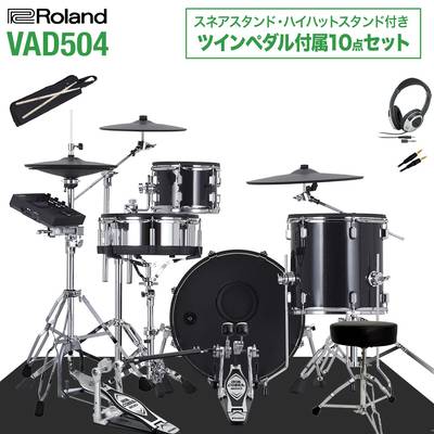 Roland VAD504 ハイハットスタンド付きTAMAツインペダル付属10点セット ローランド V-Drums Acoustic Design