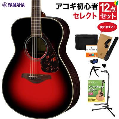 YAMAHA FS830 DSR アコースティックギター 教本付きセレクト12点セット 初心者セット ローズウッド ヤマハ 