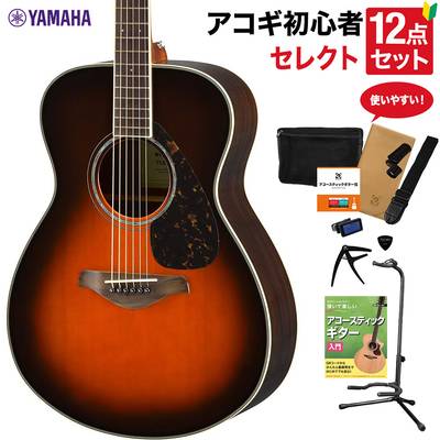 YAMAHA FS830 TBS アコースティックギター 教本付きセレクト12点セット 初心者セット ローズウッド ヤマハ 