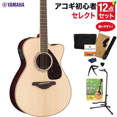 YAMAHA FSX875C NT アコースティックギター 教本付きセレクト12点セット 初心者セット エレアコ オール単板 ヤマハ 