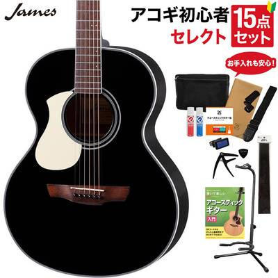 James J-300A/LH BLK アコースティックギター 教本・お手入れ用品付きセレクト15点セット 初心者セット ジェームス 