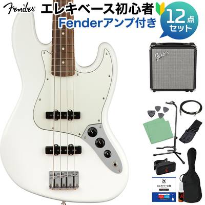Fender Player Jazz Bass Polar White ベース初心者12点セット 【Fenderアンプ付】 パーフェロー指板 ジャズベース フェンダー 
