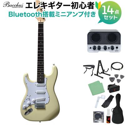 Bacchus BST-1R-LH OWH エレキギター初心者14点セット 【Bluetooth搭載ミニアンプ付き】 レフティ 左利き用 バッカス 