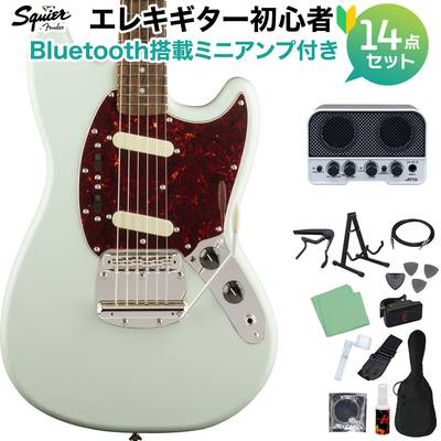 Squier by Fender Classic Vibe ’60s Mustang Sonic Blue エレキギター初心者14点セット【Bluetooth搭載ミニアンプ付き】 ムスタング ショートスケール スクワイヤー / スクワイア 